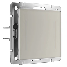 Изображение Сенсорный выключатель двухклавишный с подсветкой (дымчатый матовый) W4522014