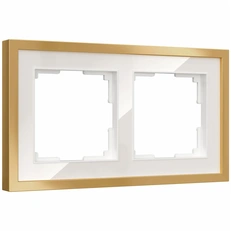 Изображение Рамка на 2 поста Baguette (белый/золотистая латунь) W0022853
